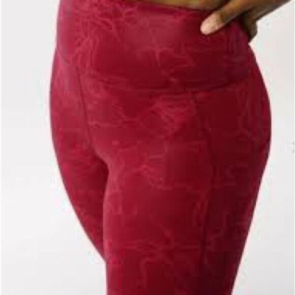 NWOT Zyia Womens Rosa Maze Light n Tight High Rise Legging size 4 Red - Picture 2 of 9